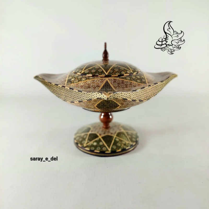 شکلات خوری خاتم شیراز نفیس پرکار پایه دار 10480
