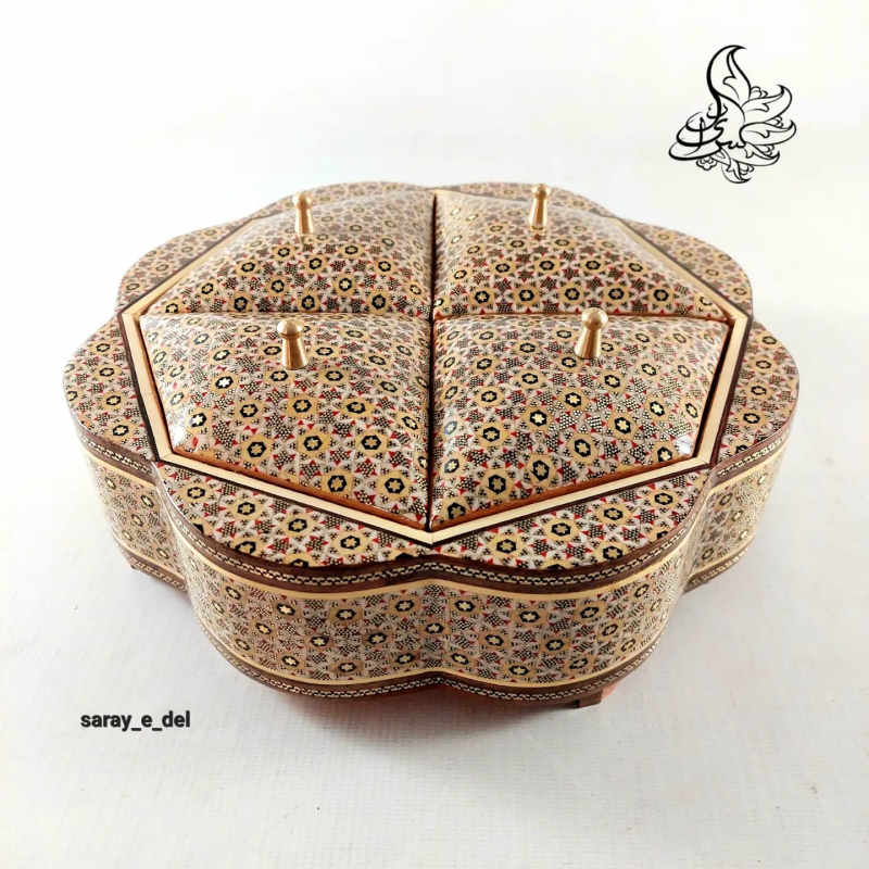 شکلات خوری خاتم گلی چهار در 10598