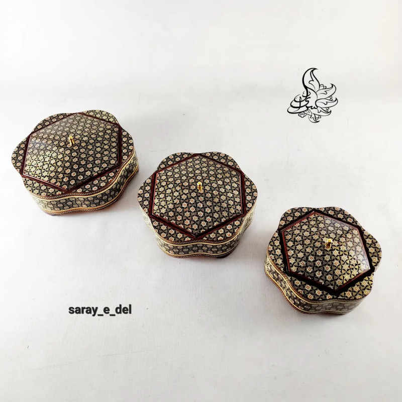 شکلات خوری گلی خاتم مشکی کد10007