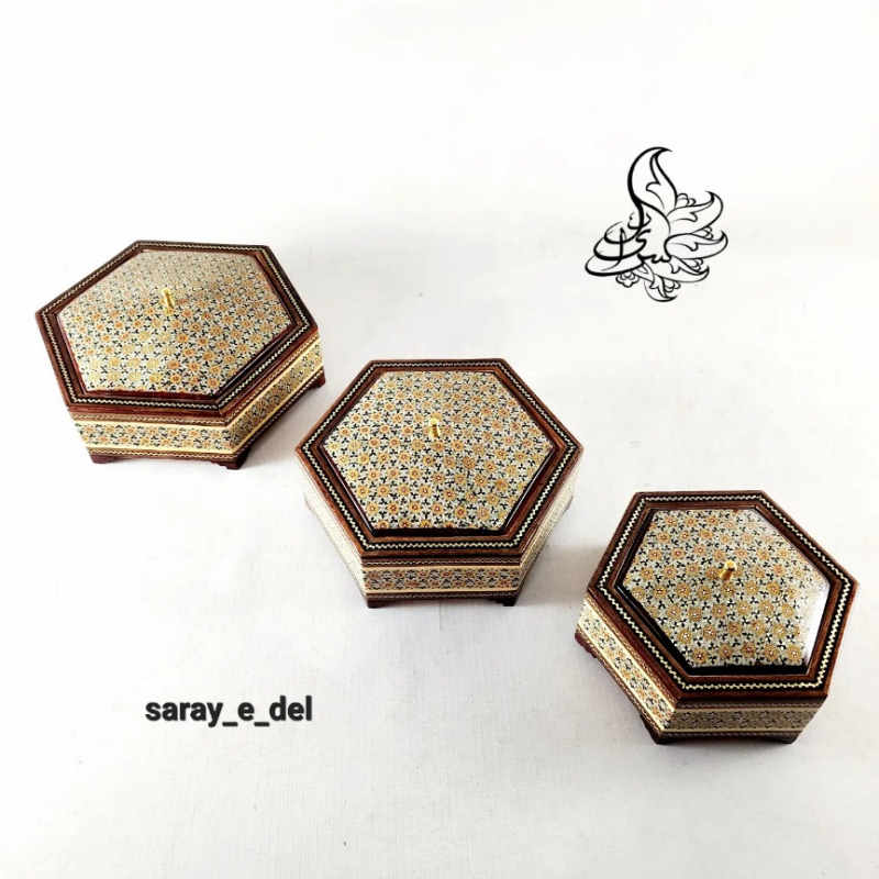 شکلات خوری شش ضلعی خاتم کد 10088