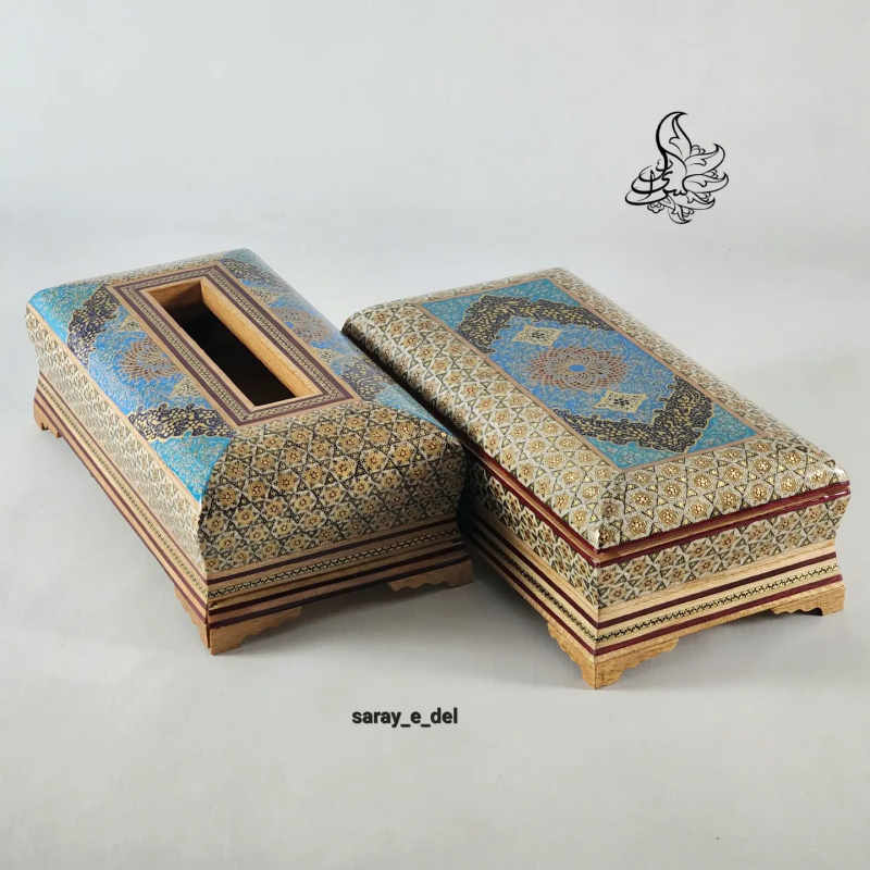 ست جادستمالی وجاکاردی خاتم و نقاشی