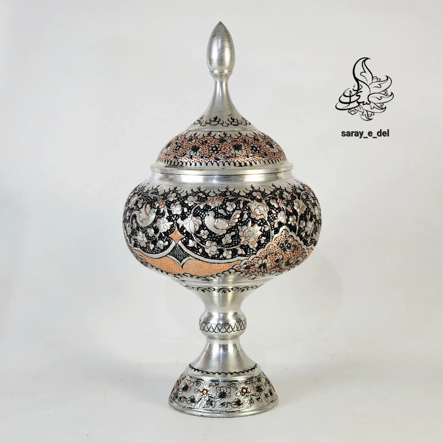 شکلات خوری مس قلمزنی دو رنگ 50139