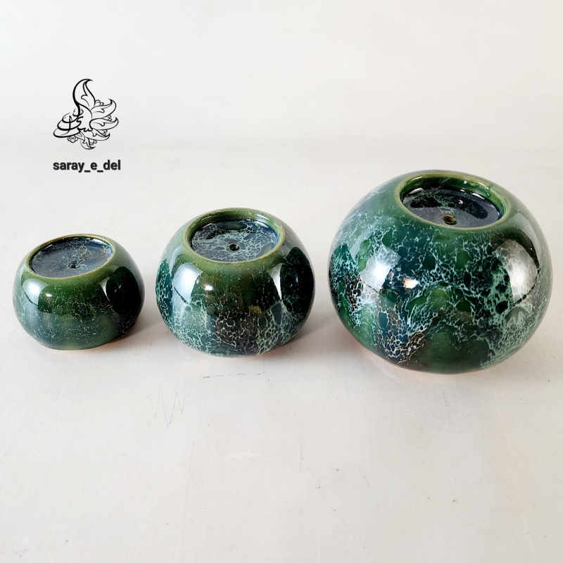 جاشمعی سه تایی توپی سفالی 32215