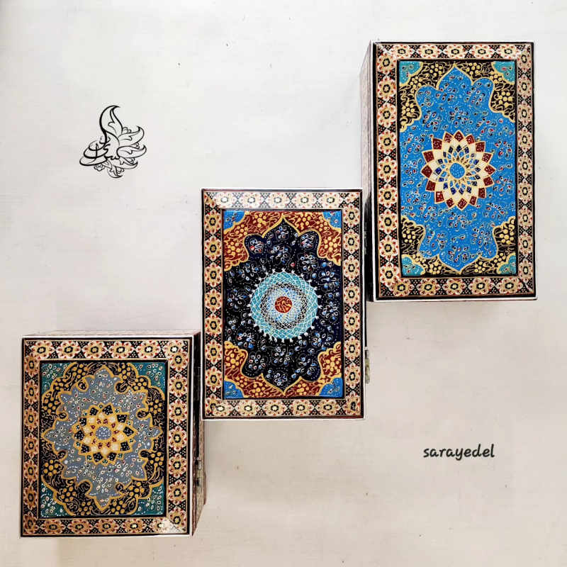 جعبه جواهری خاتم و تذهیب1022510225/10224/10216